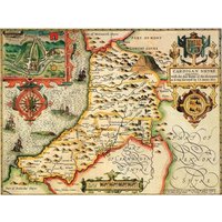 Cardiganshire Historical Map 1000 Piece Jigsaw Puzzle (1610) - Neutral