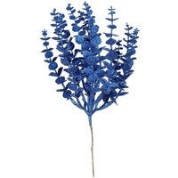 Artificial Glitter Eucalyptus Bush - Royal Blue