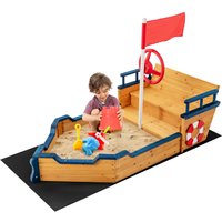 Kids Sandbox Pirate Ship Play Station - Brown