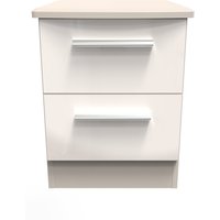 Knightsbridge Ready Assembled 2 Drawer Bedside Cabinet - Kashmir Gloss & Kashmir