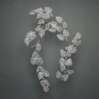 Glitter Leaf Garland 150cm - Silver