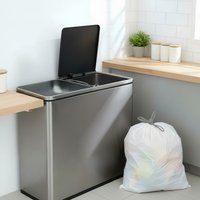 Drawstring Bin Bags for 4-5.3 Gallon Rubbish Bins, Pre-Separated - White / 120