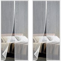 Magnetic Fly Door Screen Magic Curtain Mesh Set of 2 - Grey