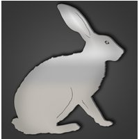 Rabbit Style 7 Silver Acrylic Mirror - Silver / 60cm / Engraved