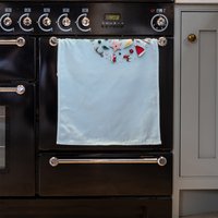 Christmas Objects Laid Out Kitchen Towel - Red