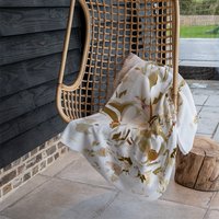Golden Flower Print Blanket - Gold