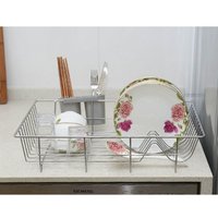 Metal Dish Drying Rack Dish Drainer Rack with Tray - Grey