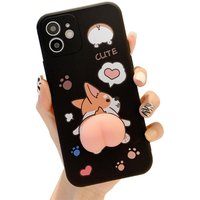 , Corgi Stress Relief Fidget Phone Case for iPhone - Black / iPhone XS Max , Corgi Stress Relief Fidget Phone Case for iPhone - Black / iPhone XS Max