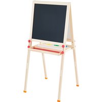 Teamson Kids Little Artist Vangogh Wooden Toy Easel with Paper Roll, NaturalRed - Brown