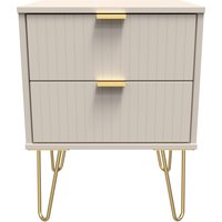 Linear Ready Assembled 2 Drawer Bedside Cabinet - Kashmir Matt