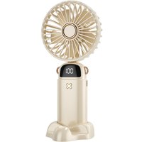 Portable Digital Display Handheld Fan - White