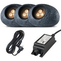 Ingor Rock Light 12V 3 Light Kit - Grey