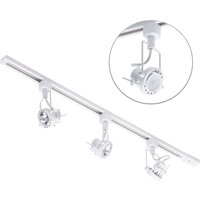 1 metre Track Light Kit with Greenwich Spotlight Heads and LED Bulbs - White / 3