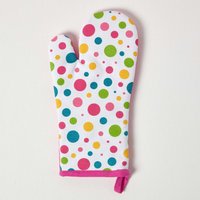 Multi Colour Polka Dot Cotton Oven Glove - Multi