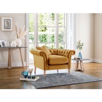 FurnitureboxUK, Olivia Velvet Chesterfield Armchair - Mustard FurnitureboxUK, Olivia Velvet Chesterfield Armchair - Mustard