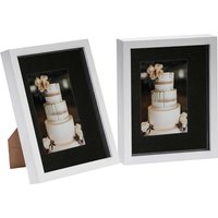 3D Box Photo Frames - 8x10" with 4x6" Mount - Pack of 2 - White/Black