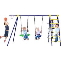 5-In-1 Outdoor Kids Swing Set - Blue