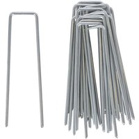 4mm (12 gauge) Weed Membrane Pegs - 15cm - Silver / 200