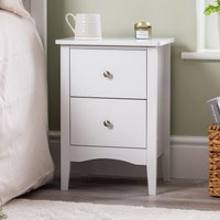 2 Drawer Bedside Cabinet Table - White
