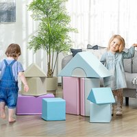 HOMCOM Soft Play Equipment for Toddlers, Soft Play Set - Blue