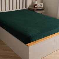 Teddy Fleece Thermal Fitted Bed Sheet - Forest Green / Double