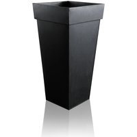Black Tall Flared Square Zinc Planter - Black / 50l