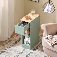 SoBuy Bedside Table Nightstand Side Table Green - Green