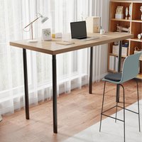 Set of 4 Cylindrical Metal Table Legs - Black / 100cm