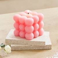 Rubik's Cube Scented Soy Wax Candle - Pink