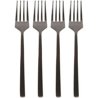 Stainless Steel Metallic Coloured Cake Forks - Black / 4