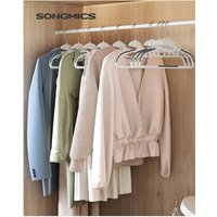 SONGMICS Non-Slip Plastic Hangers, Coat Hangers - White / 4.2kg / 0.5cm