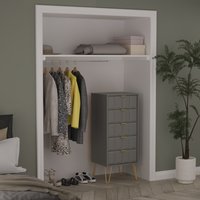 Cube Ready Assembled 5 Drawer Tallboy - Dusk Grey