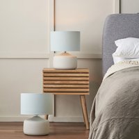 Set of 2 Kai Textured Ceramic Table Lamps - Blue