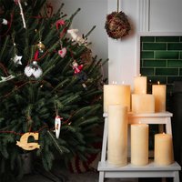 Round 3 Wick Vanilla Pillar Candles - 130 Hours - Cream - Pack of 3 - Natural
