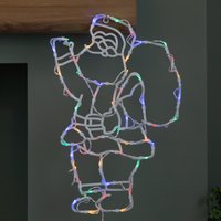 Light up Hanging Christmas Santa with Multi-Coloured LED - Multi-Coloured