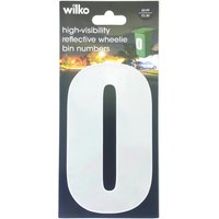 High Visibility Reflective Wheelie Bin Number - White / 0