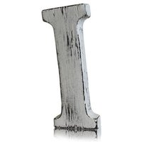 Handcrafted Shabby Chic Wooden Alphabet Letter I - White