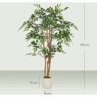 HOMCOM 150cm Artificial Banyan Tree - Green
