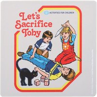 Let's Sacrifice Toby Coaster Fun Dark Humor Drink Protector - Red