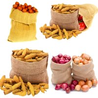 Natural Hessian Jute Sacks 50 x 80 cm 25 Kg, Strong Tearproof Burlap Bags - Brown / 100cm