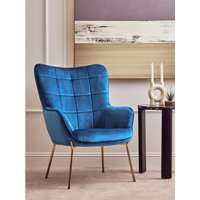Stockholm Blue Velvet Chair - Blue