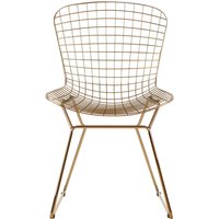 District Gold Metal Grid Frame Wire Chair - Gold