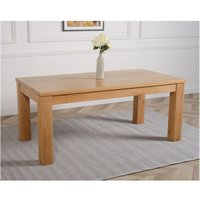 Dakot 182 x 92cm Oak Large Dining Table and 6 Montana Leather Chairs - Brown