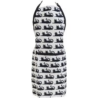 Black Cat Apron - Black, White