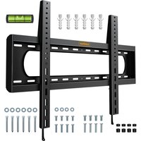 Large Ultra Slim Flat to Wall TV Bracket with Spirit Level - Black / 41.8cm