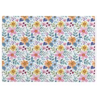 Multicoloured Floral Smooth Glass Worktop Saver - Small Chopping Board - Pink