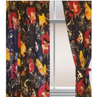Angry Birds TNT Curtain Pair With Tie Backs - Black / 54in