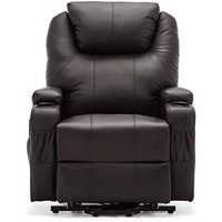 Cinemo Dual Motor Riser Recliner Bonded Leather Armchair - Brown