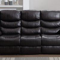 Seattle High Back Electric Bonded Leather Recliner 3 Seater Sofa - Brown