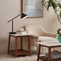 Versanora Side Table Square Faux Marble Walnut Modern Design Kingston - White